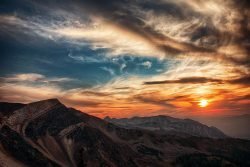 golden hour of mountains