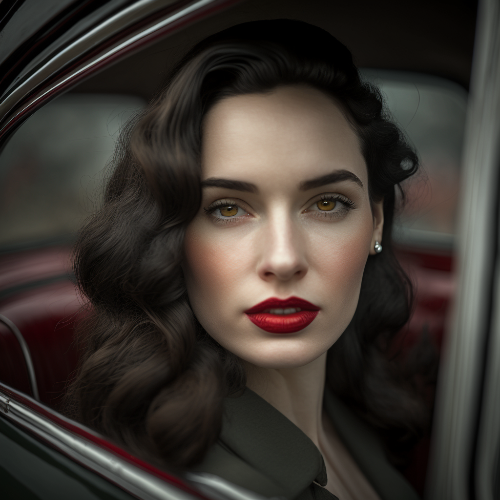 close up women wearing red lipstick